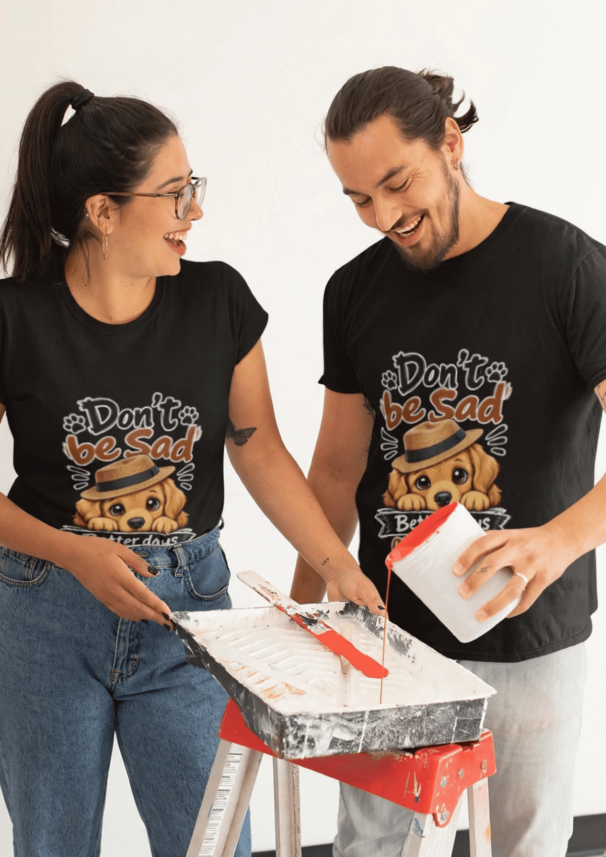 Don’t Be Sad – Better Days Are Coming | Cute Dog Graphic T-Shirt