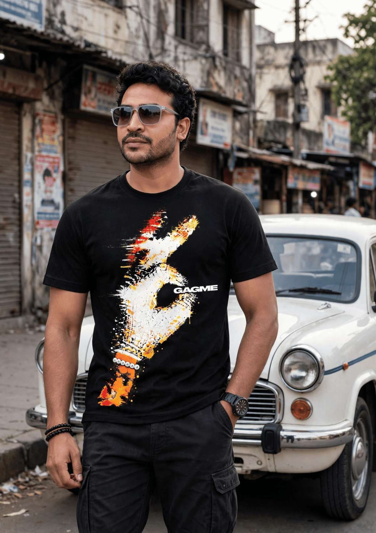 GAGME Graphic Printed T-Shirt for Men | Stylish Black T-Shirt
